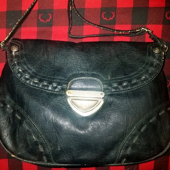 Volcom Small Black Distressed Crossbody Purse Bag - Picture 3 of 9